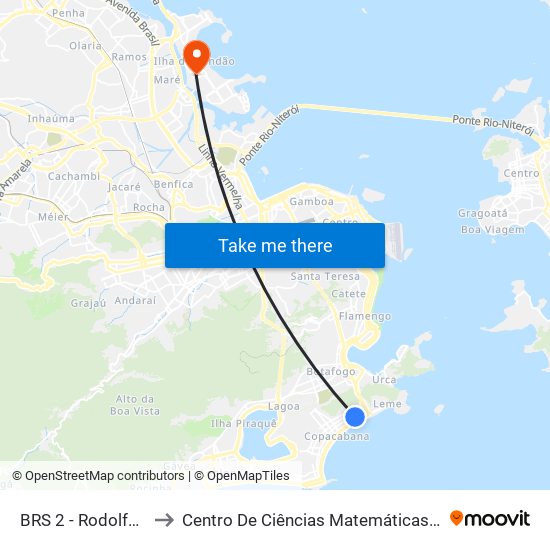 BRS 2 - Rodolfo Dantas to Centro De Ciências Matemáticas E Da Natureza map