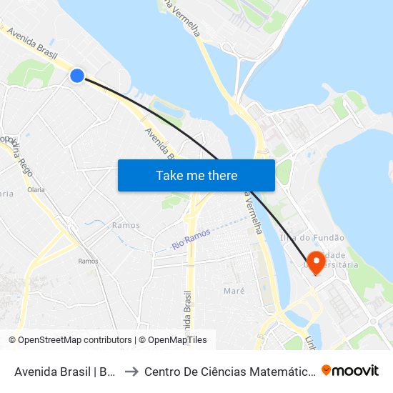 Avenida Brasil | Bamrj / Cnab to Centro De Ciências Matemáticas E Da Natureza map