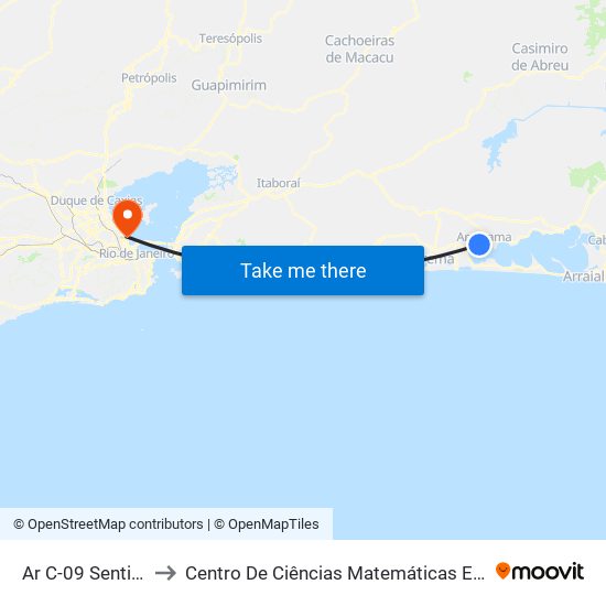 Ar C-09 Sentido Ida to Centro De Ciências Matemáticas E Da Natureza map