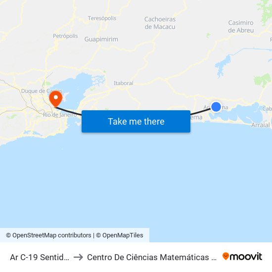 Ar C-19 Sentido Volta to Centro De Ciências Matemáticas E Da Natureza map