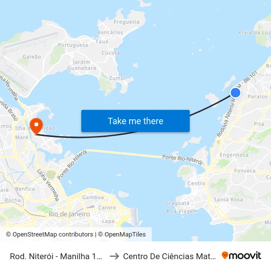 Rod. Niterói - Manilha 127 - Gradim São Gonçalo to Centro De Ciências Matemáticas E Da Natureza map