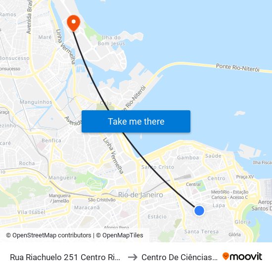 Rua Riachuelo 251 Centro Rio De Janeiro - Rio De Janeiro 20230 Brasil to Centro De Ciências Matemáticas E Da Natureza map