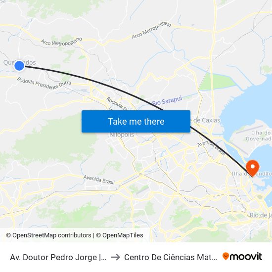 Av. Doutor Pedro Jorge | Estação De Queimados to Centro De Ciências Matemáticas E Da Natureza map