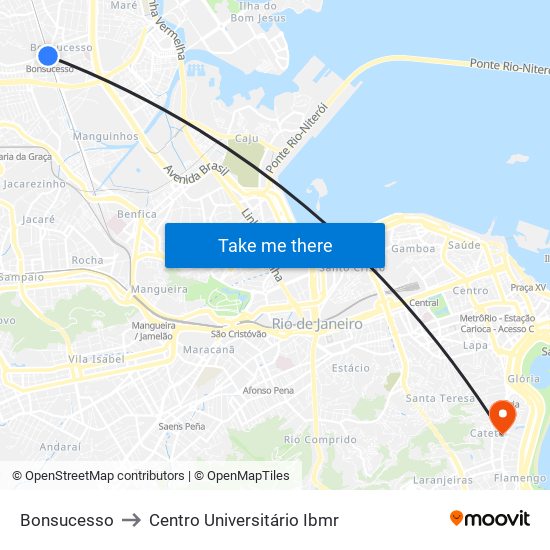 Bonsucesso to Centro Universitário Ibmr map