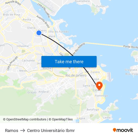 Ramos to Centro Universitário Ibmr map