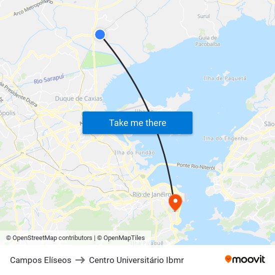 Campos Elíseos to Centro Universitário Ibmr map