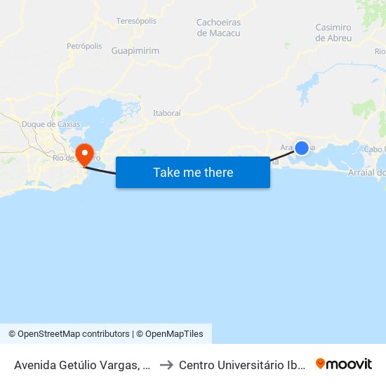 Avenida Getúlio Vargas, 40 to Centro Universitário Ibmr map