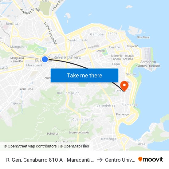 R. Gen. Canabarro 810 A - Maracanã Rio De Janeiro - Rj 20271-205 Brasil to Centro Universitário Ibmr map