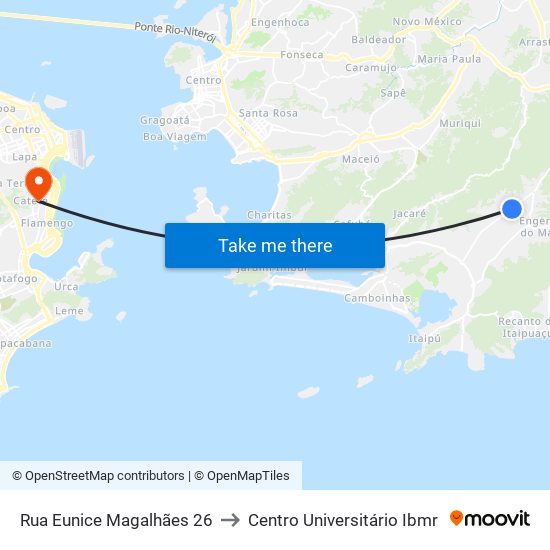 Rua Eunice Magalhães 26 to Centro Universitário Ibmr map