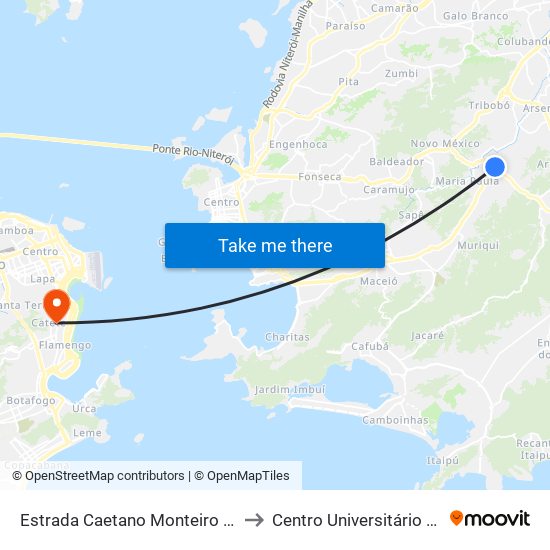 Estrada Caetano Monteiro 4877 to Centro Universitário Ibmr map