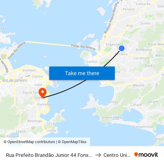 Rua Prefeito Brandão Junior 44 Fonseca Niterói - Rio De Janeiro 24105 Brasil to Centro Universitário Ibmr map