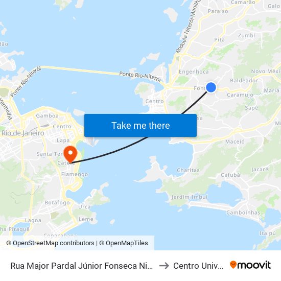 Rua Major Pardal Júnior Fonseca Niterói - Rio De Janeiro 24130 Brasil to Centro Universitário Ibmr map