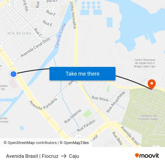 Avenida Brasil | Fiocruz to Caju map