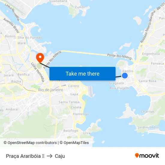 Praça Araribóia ⛴ to Caju map