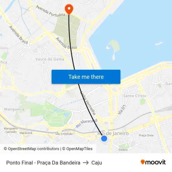 Ponto Final - Praça Da Bandeira to Caju map