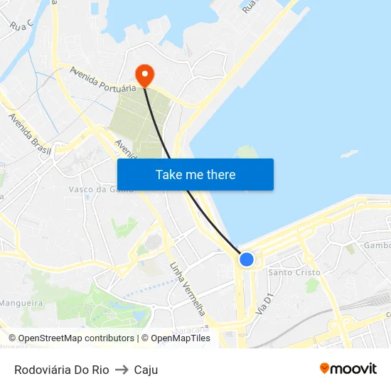 Rodoviária Do Rio to Caju map