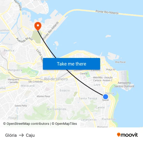 Glória to Caju map