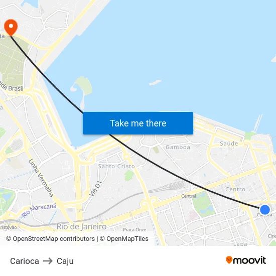 Carioca to Caju map