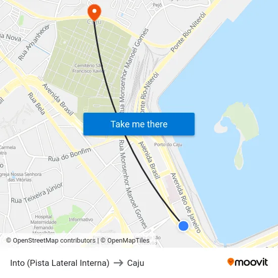 Into (Pista Lateral Interna) to Caju map