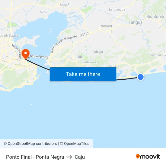 Ponto Final - Ponta Negra to Caju map