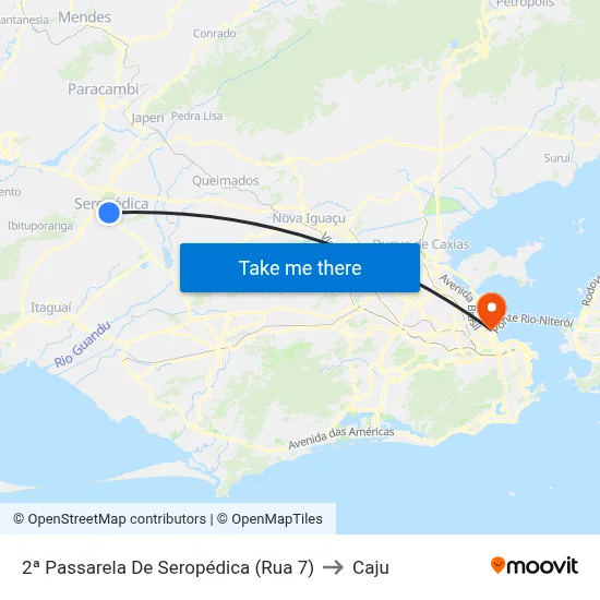 2ª Passarela De Seropédica (Rua 7) to Caju map