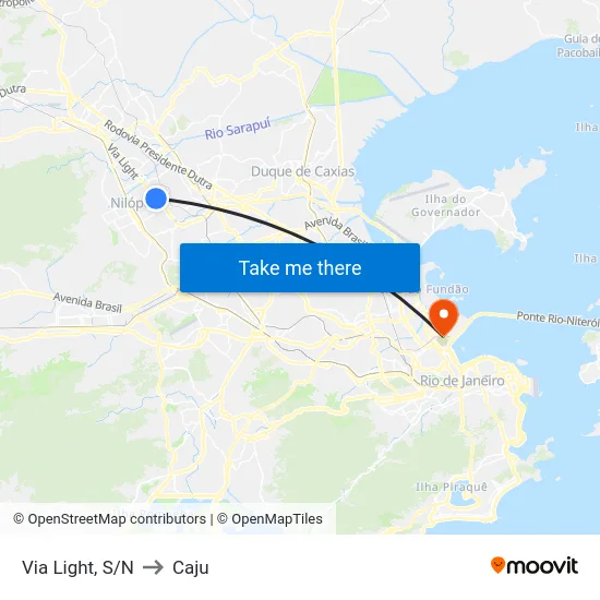 Via Light, S/N to Caju map