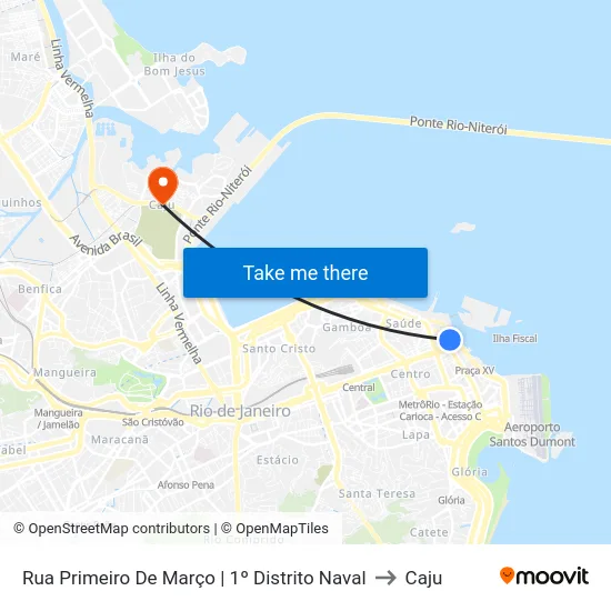 Rua Primeiro De Março | 1º Distrito Naval to Caju map