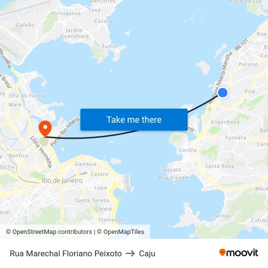 Rua Marechal Floriano Peixoto to Caju map