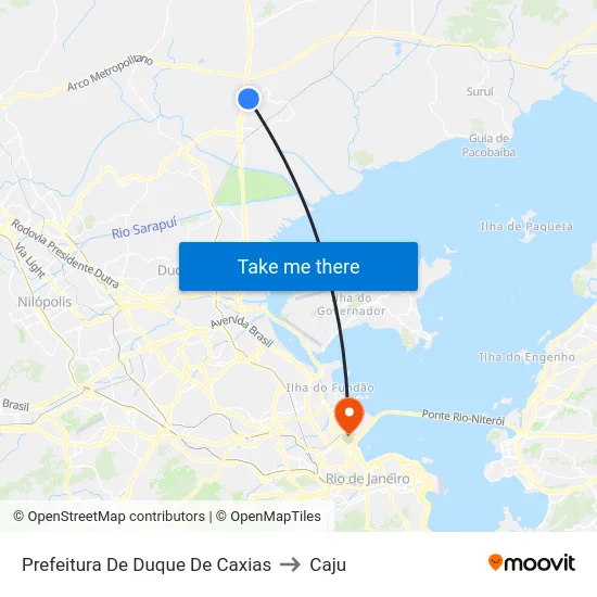 Prefeitura De Duque De Caxias to Caju map