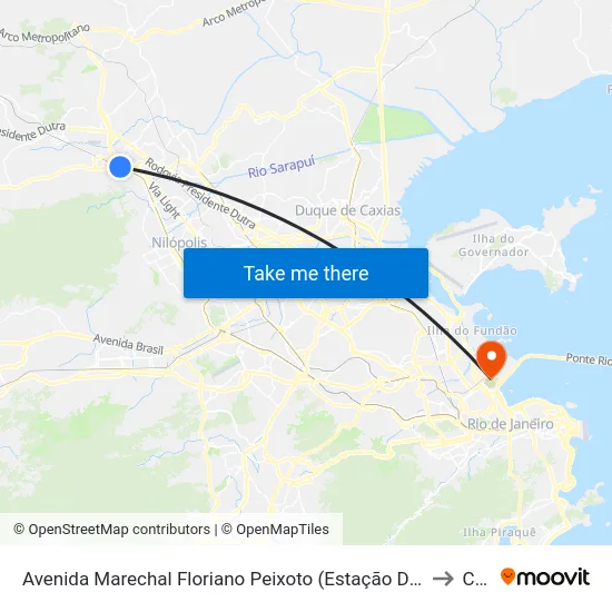 Avenida Marechal Floriano Peixoto (Estação De Nova Iguaçu) to Caju map