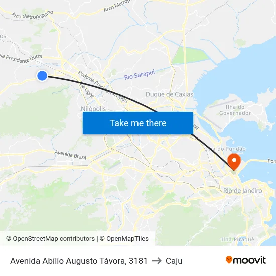 Avenida Abílio Augusto Távora, 3181 to Caju map