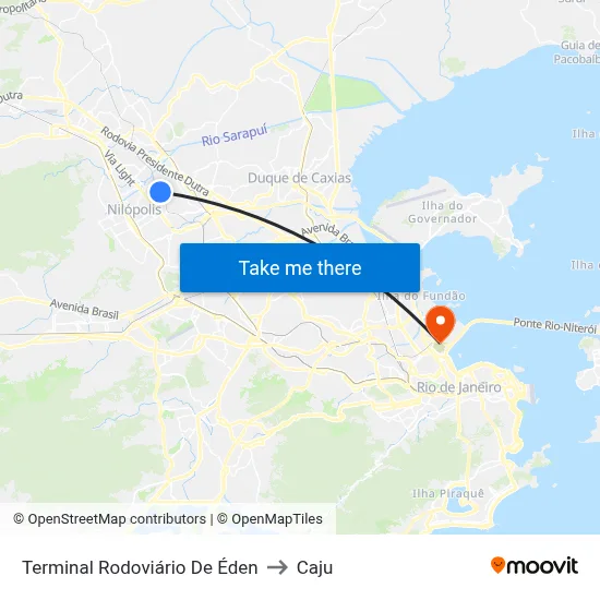 Terminal Rodoviário De Éden to Caju map