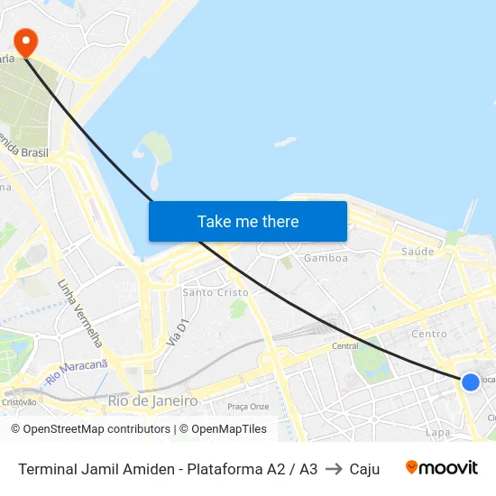 Terminal Jamil Amiden - Plataforma A2 / A3 to Caju map