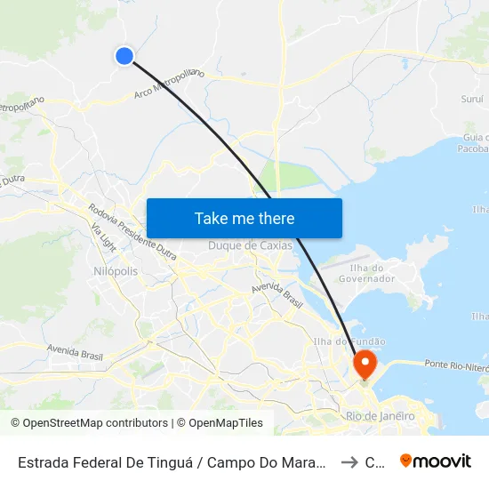Estrada Federal De Tinguá / Campo Do Marambaia to Caju map