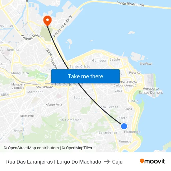 Rua Das Laranjeiras | Largo Do Machado to Caju map