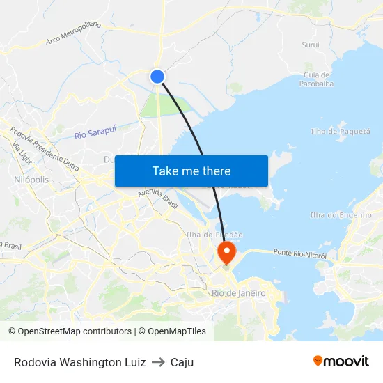 Rodovia Washington Luiz to Caju map