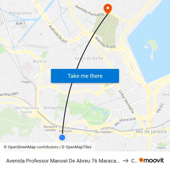 Avenida Professor Manoel De Abreu 76 Maracanã Rio De Janeiro - Rio De Janeiro 20550 Brasil to Caju map