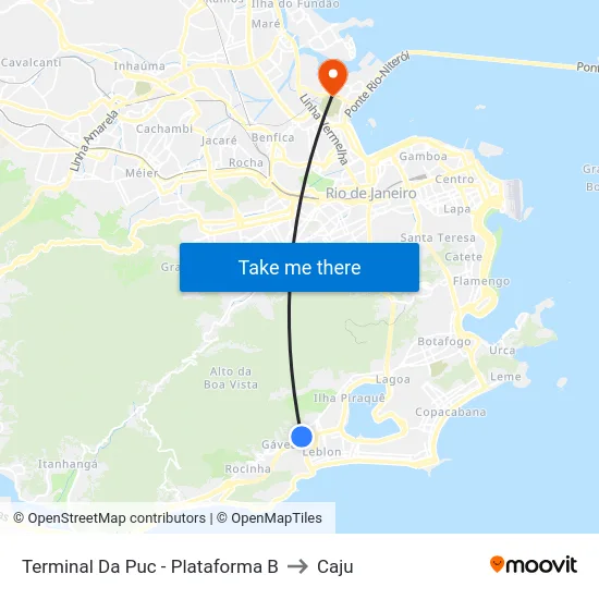 Terminal Da Puc - Plataforma B to Caju map