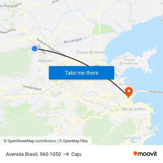 Avenida Brasil, 960-1050 to Caju map