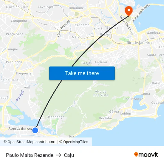 Paulo Malta Rezende to Caju map