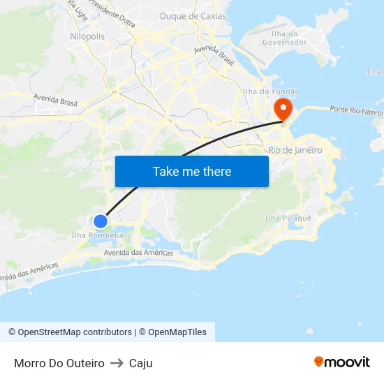 Morro Do Outeiro to Caju map