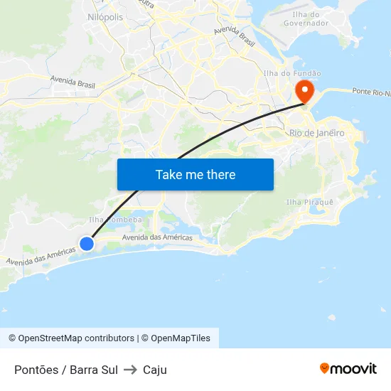 Pontões / Barra Sul to Caju map
