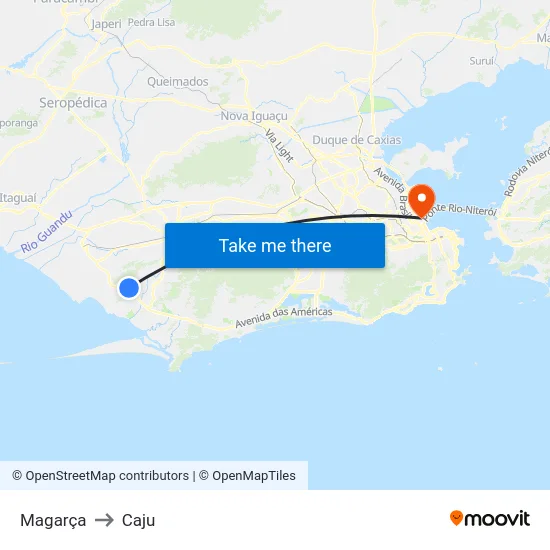 Magarça to Caju map