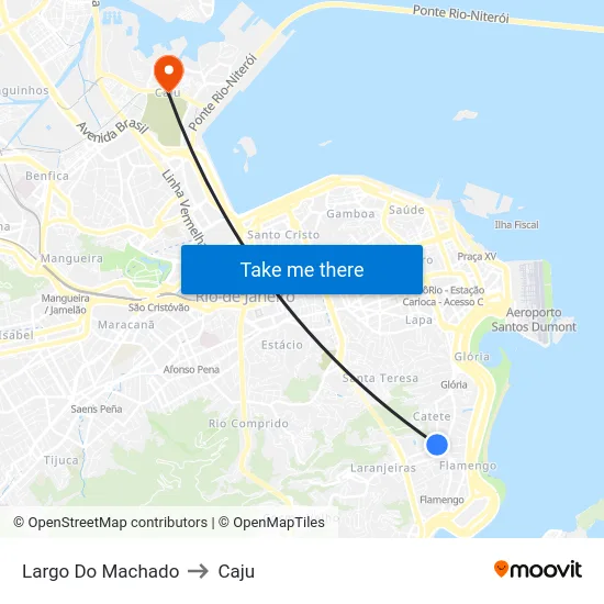 Largo Do Machado to Caju map
