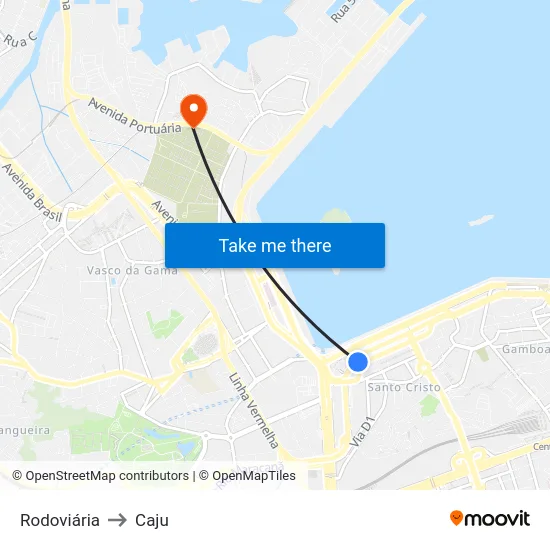 Rodoviária to Caju map