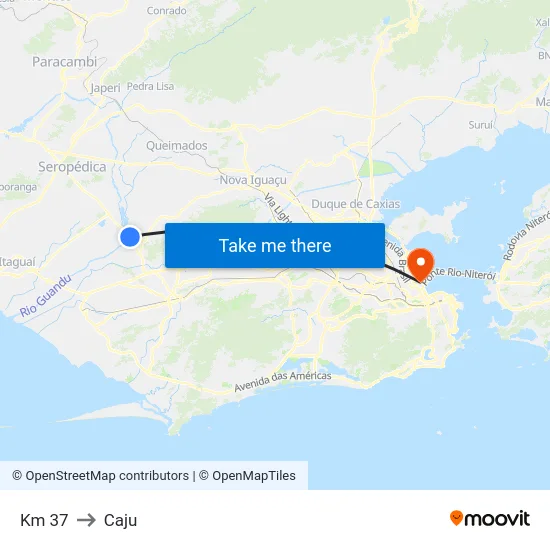 Km 37 to Caju map
