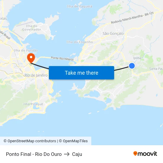 Ponto Final - Rio Do Ouro to Caju map