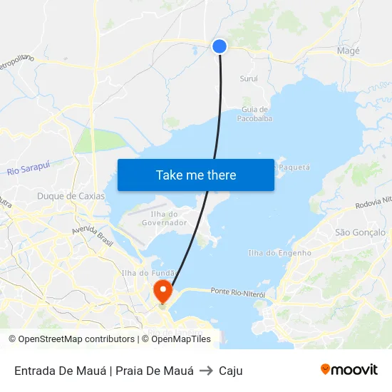 Entrada De Mauá | Praia De Mauá to Caju map