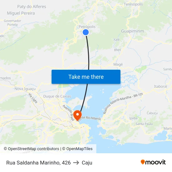 Rua Saldanha Marinho, 426 to Caju map