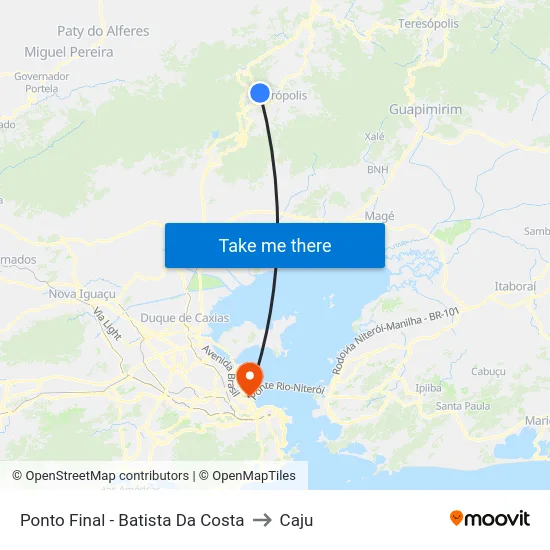 Ponto Final - Batista Da Costa to Caju map